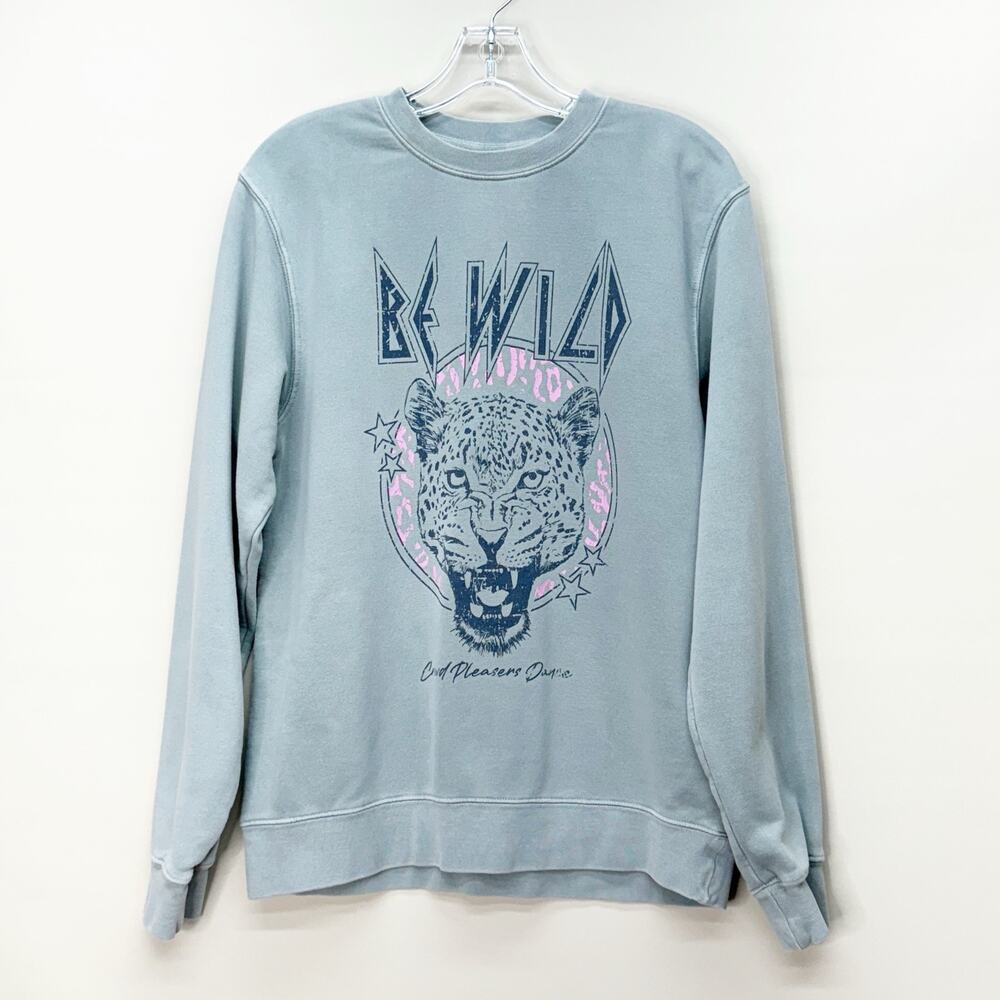 INDEPENDENT TRADING Be Wild Crowd Pleasers‎ Leopard Sweatshirt Green Women's S
